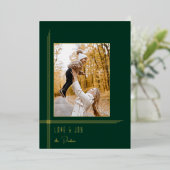 Elegante strakke groen / goud moderne deco stijl f folie feestdagenkaart (Staand Voorkant)