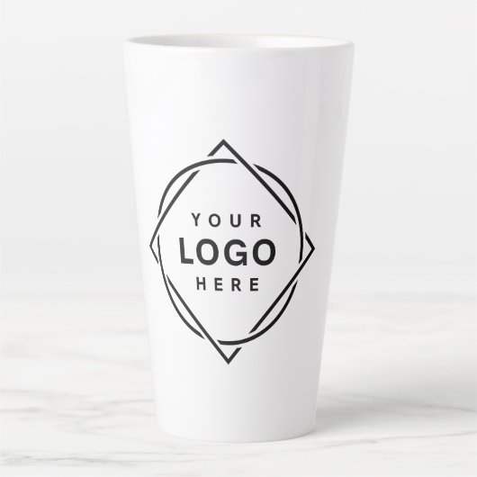 Elegante & Strakke Zwarte QR-code Latte Mok (Voorkant)