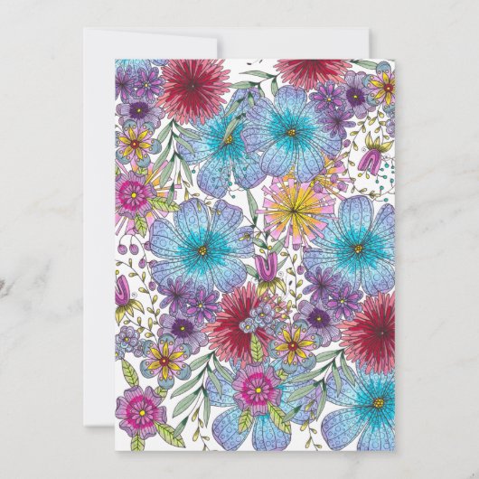 Elegante stralende Boheemse Bloemen Baby in Bloom Kaart (Achterkant)