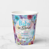 Elegante stralende Boheemse Bloemen Baby in Bloom Papieren Bekers (Achterkant)