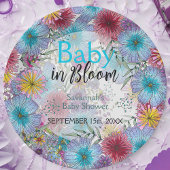 Elegante stralende Boheemse Bloemen Baby in Bloom Papieren Bordje