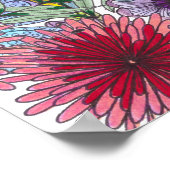 Elegante stralende Boheemse Bloemen Baby in Bloom Poster (Hoek)