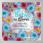 Elegante stralende Boheemse Bloemen Baby in Bloom Poster (Voorkant)