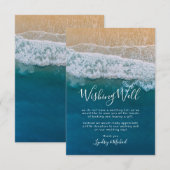 Elegante strand blauw oceaan bruiloft wensput informatiekaartje (Voorkant / Achterkant)