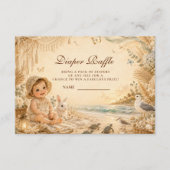 Elegante strand boho luier raffle informatiekaartje (Voorkant)