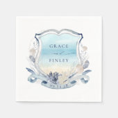 Elegante strand bruiloft Crest Coastal Chic Servet (Voorkant)