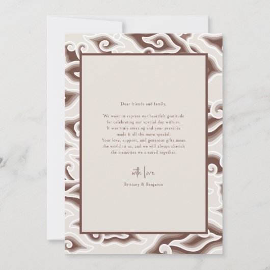 Elegante strand bruiloft dank u kaart aangepaste f (Achterkant)