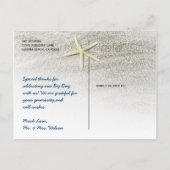 Elegante strand bruiloft foto Dank u Briefkaarten (Achterkant)