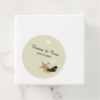 Elegante strand bruiloft kust oceaan bestemming bedankjes labels