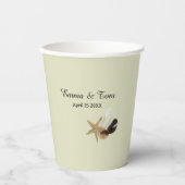 Elegante strand bruiloft kust oceaan bestemming papieren bekers (Voorkant)
