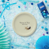 Elegante strand bruiloft kust oceaan bestemming papieren bordje (Feest)