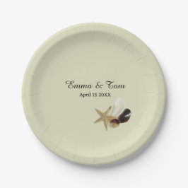 Elegante strand bruiloft kust oceaan bestemming papieren bordje