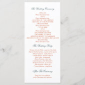 Elegante strand bruiloft programma's (Achterkant)