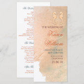 Elegante strand bruiloft programma's (Voorkant / Achterkant)