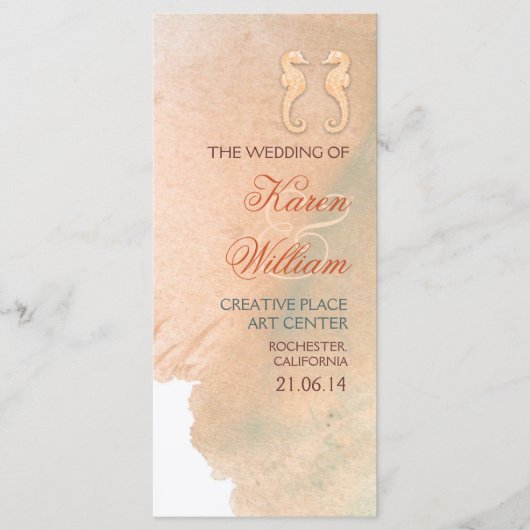 Elegante strand bruiloft programma's (Voorkant)