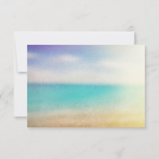 Elegante strand bruiloft RSVP kaart (Achterkant)