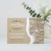 Elegante strand bruiloft RSVP kaart (Staand voorkant)