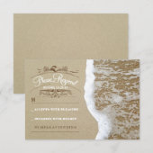 Elegante strand bruiloft RSVP kaart (Voorkant / Achterkant)