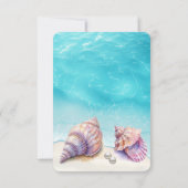 Elegante strand bruiloft zeeschelpen parels nautis bedankkaart (Achterkant)