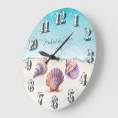 Elegante strand bruiloft zeeschelpen parels nautis grote klok (Hoek)