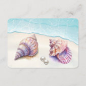 Elegante strand bruiloft zeeschelpen parels nautis informatiekaartje (Achterkant)