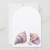 Elegante strand bruiloft zeeschelpen parels nautis kaart (Achterkant)