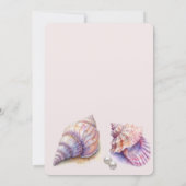 Elegante strand bruiloft zeeschelpen parels nautis kaart (Achterkant)