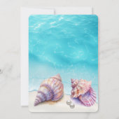 Elegante strand bruiloft zeeschelpen parels nautis kaart (Achterkant)