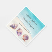 Elegante strand bruiloft zeeschelpen parels nautis servet (Hoek)