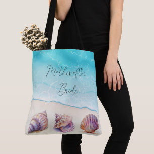 Elegante strand bruiloft zeeschelpen parels nautis tote bag