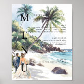 Elegante strand klassiek huwelijksbarmenu poster (Voorkant)