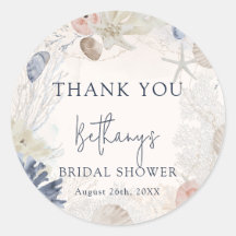 Elegante strand nautische bruidsdouche bedankt