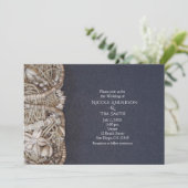 Elegante strand Puka schelpen bruiloft uitnodiging (Staand voorkant)