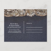 Elegante strand Puka-schelpen Trouw save the date Aankondigingskaart (Achterkant)