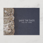 Elegante strand Puka-schelpen Trouw Save the Date Aankondigingskaart (Voorkant)