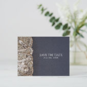 Elegante strand Puka-schelpen Trouw save the date Aankondigingskaart (Staand voorkant)