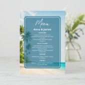 Elegante strand receptie menu (Staand voorkant)