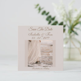 Elegante strand save-the-date, trouwstationery save the date