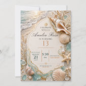 Elegante Strand Schelp 13e Verjaardag Kaart (Voorkant)