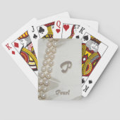 Elegante  Strand van Parels Monogram en Naam Pokerkaarten (Achterkant)