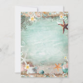 Elegante Strand Zeester Parels Bruidsdouche Kaart (Achterkant)