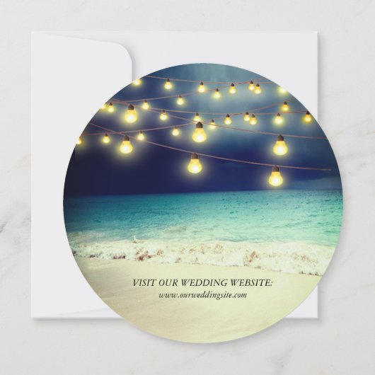 Elegante strand zomer bruiloft kaart (Achterkant)