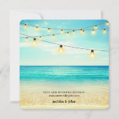 Elegante strand zomer bruiloft save the date kaart (Achterkant)