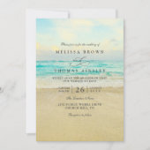 Elegante strandbestemming moderne QR-code bruiloft Kaart (Voorkant)