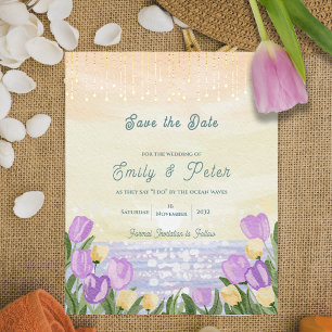 Elegante strandbestemming trouwdag Save the Date