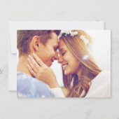 Elegante strandbestemming trouwfoto save the date (Achterkant)