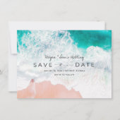 Elegante strandbestemming trouwfoto save the date (Voorkant)