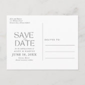 Elegante strandbruiloft Save the Date Aankondigingskaart (Achterkant)