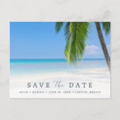 Elegante strandbruiloft Save the Date Aankondigingskaart (Voorkant)