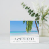 Elegante strandbruiloft Save the Date Aankondigingskaart (Staand voorkant)
